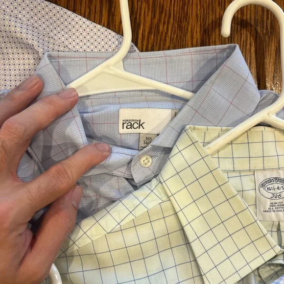 Nordstrom Rack Men's Plaid Button-Up Shirts - Blue, Cream, White - Picture 3 of 8